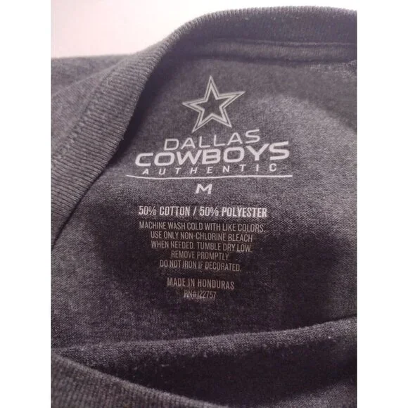 Dallas Cowboys Authentic Adults Medium Gray TShirt NFL Dallas Cowboys - Picture 5 of 7